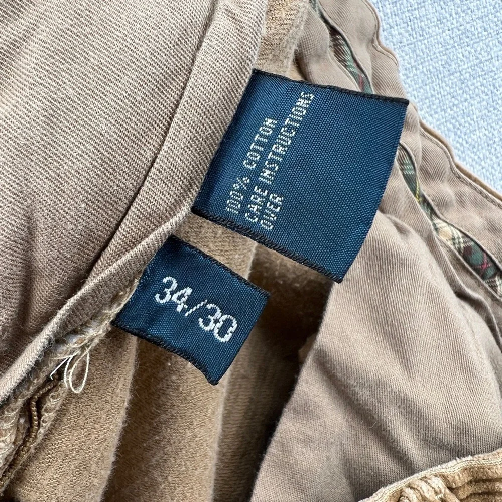 VTG Polo Ralph Lauren Corduroy Pants Men 34x30 Brown Wide Wale Cords Ivy Prep